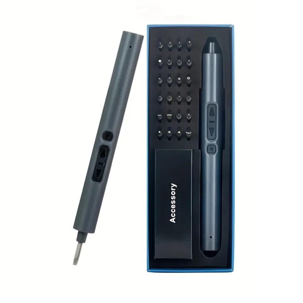 28-in-1 Electric Screwdriver Set, 1 Set Magnetic Screw Repair Kit with LED Light & USB Fast Charging, Portable Mini Cordless Drill for Easy Repairs