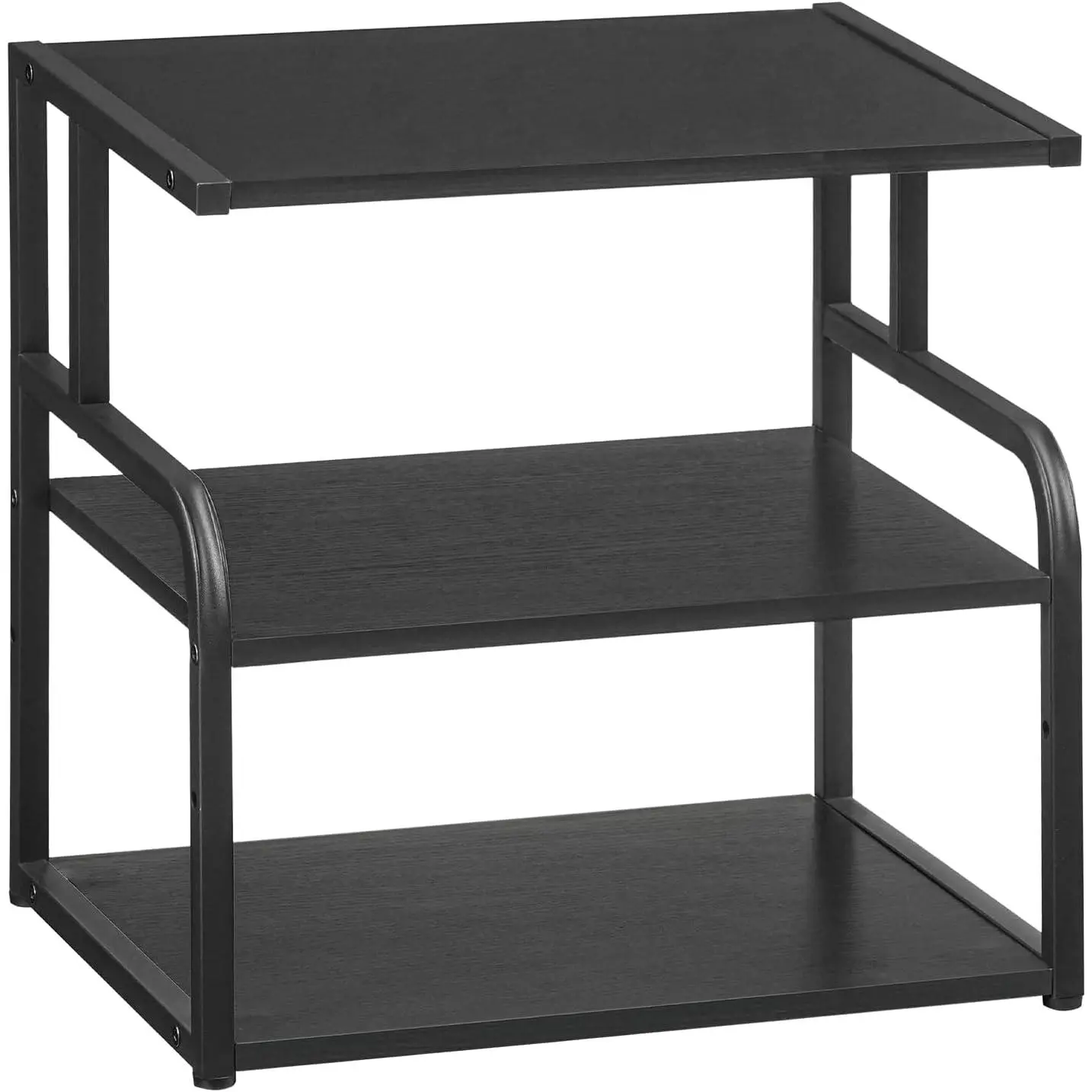 Printer Stand, 3-Tier Desktop Printer Table, Under Desk Printer Storage Office Organizer, Storage Rack with Adjustable Shelf, for  Office, Kitchen, Living Room, Black BB06PS01