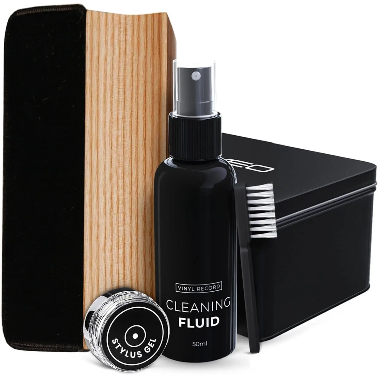Vinyl Record Cleaning Kit - 4-in-1  Vinyl Record Cleaner & Vinyl Cleaning Kit with  Brush, Vinyl Cleaner Liquid, Duster & Turntable Stylus Gel