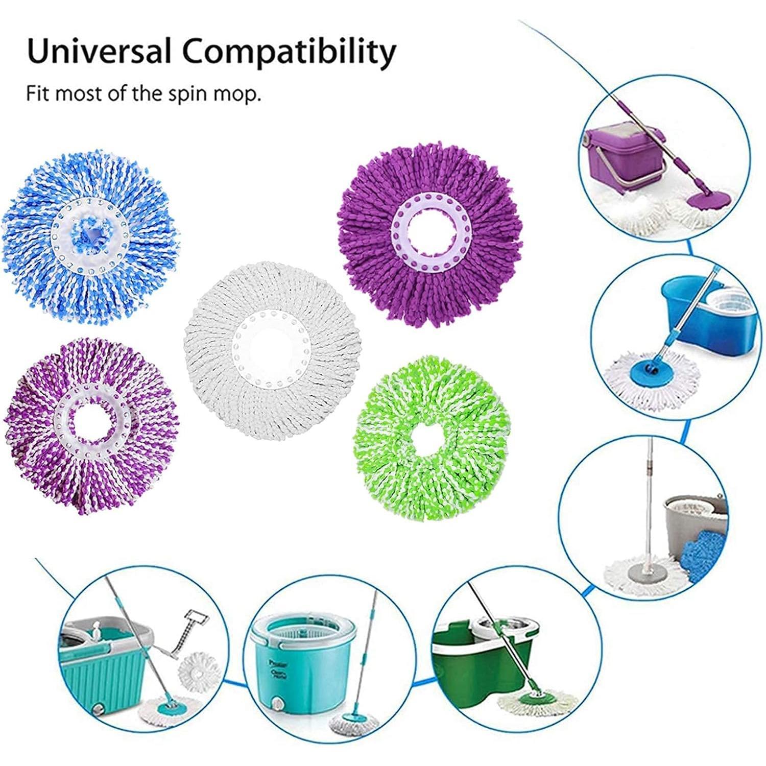 5 Replacement Mop   Refill for 360? Spin Magic Mop-Microfiber Replacement Mop -Round Shape Standard Size