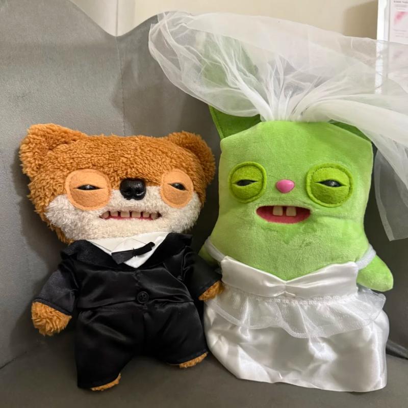 2026 New Fuggler Wedding Theme Ugly-Cute Monster Plush Toy | Funny Toothy Stuffed Doll | Trendy Collectible, Desk Decor & Gift