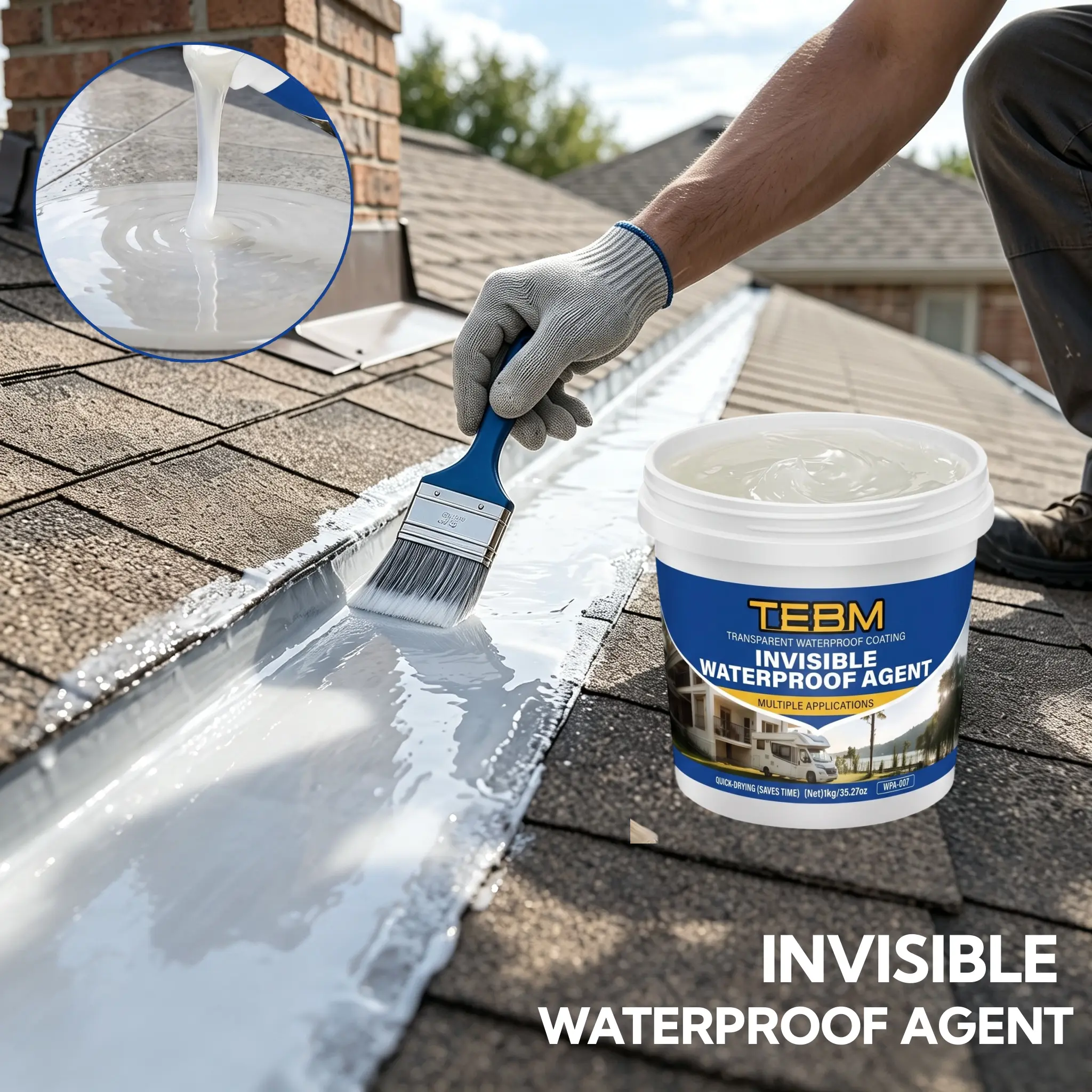 1kg/35.27oz Transparent Invisible Waterproof Sealant, Instant Leak-Stopping Coating, General-Purpose Adhesive for Automotive Window Repair, Roofs, Outdoor Projects