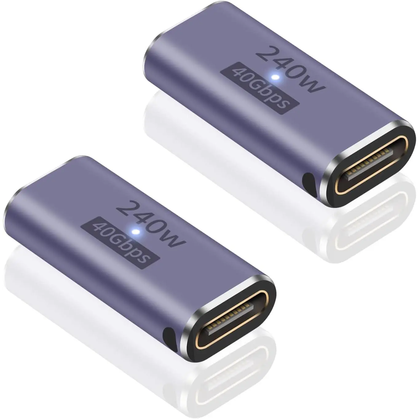 USB C Female to Female Adapter, USB C Coupler 240W Power Delivery, 40Gbps Type C Extender Adapter with 8K@60Hz Video Compatible for iPad, MacBook,Thunderbolt 4/3, (2Pack)