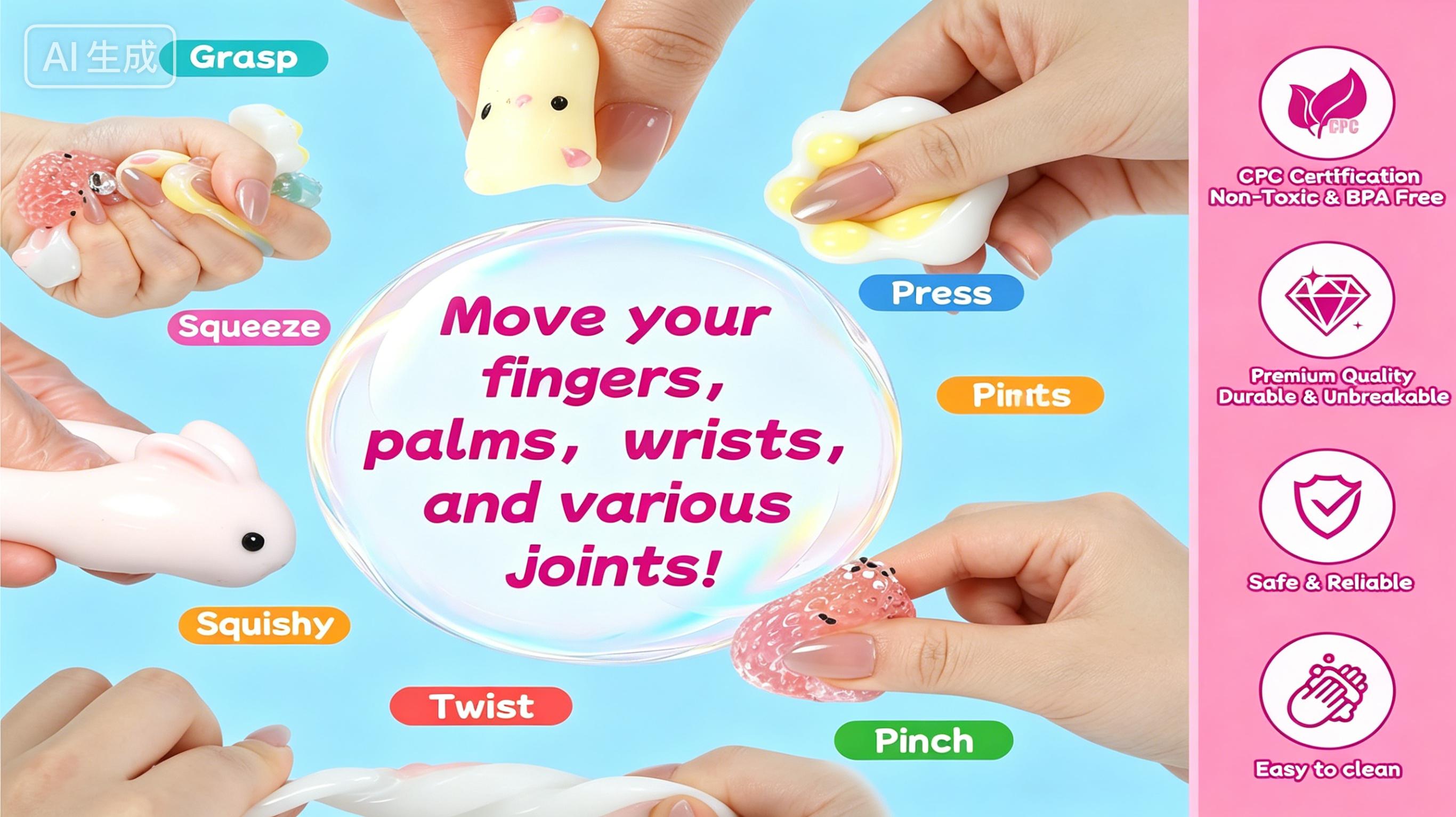 20Pcs Squishy Toys Pack-Easter  Squishy Sensory Fidgets Toys Party Favors for Kids 4-8 8-12 -Kawaii Squishies Squeeze Toys for Girls-4 5 6 7 8 9 10 11 12 Year Old Girl Birthday Gifts