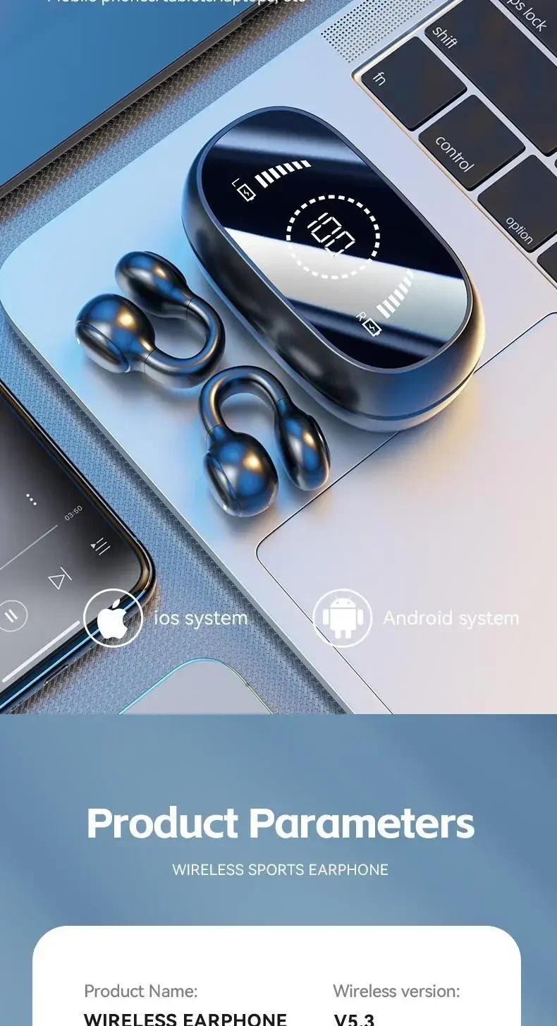 New Model 2026 X51 Wireless Earbuds Bluetooth Headset Charging Earphones Bone Conduction Headphones Sport With Mic free