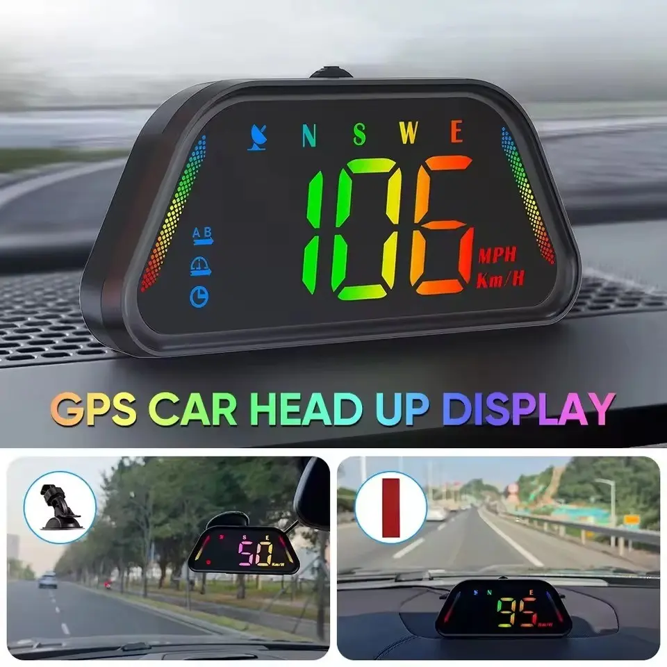 G23 Car GPS Head-Up Display Speedometer, Customizable LED, Real-Time Digital Mph, Over-Speed & Fatigue Alert, USB Plug-And-Play, Auto Brightness