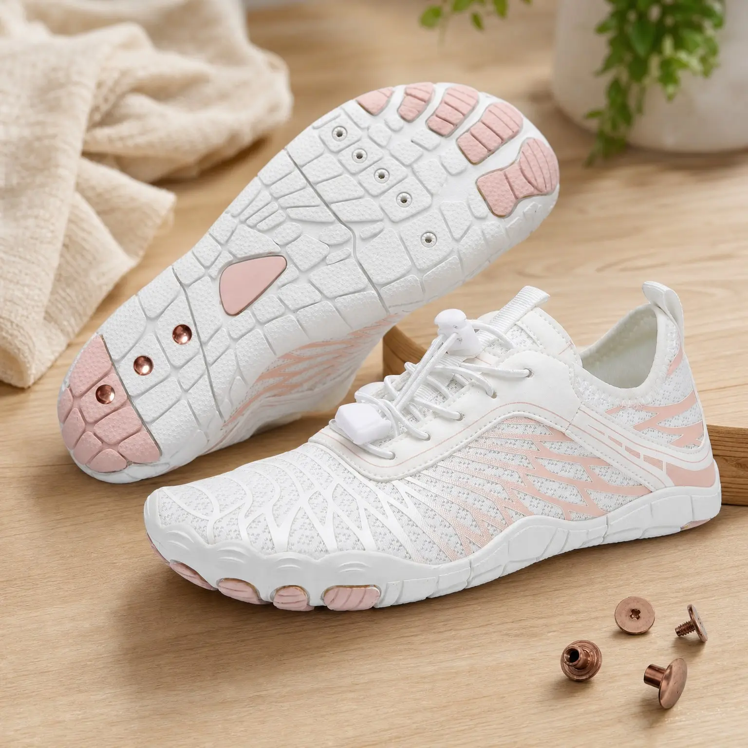 Grounding Barefoot Shoes with Copper Full-Chain Grounding, Solid Copper Screws, Conductive Insoles, Extra Conductive Socks, Zero-Drop Flexible Wide Toe Box, UnisexGift