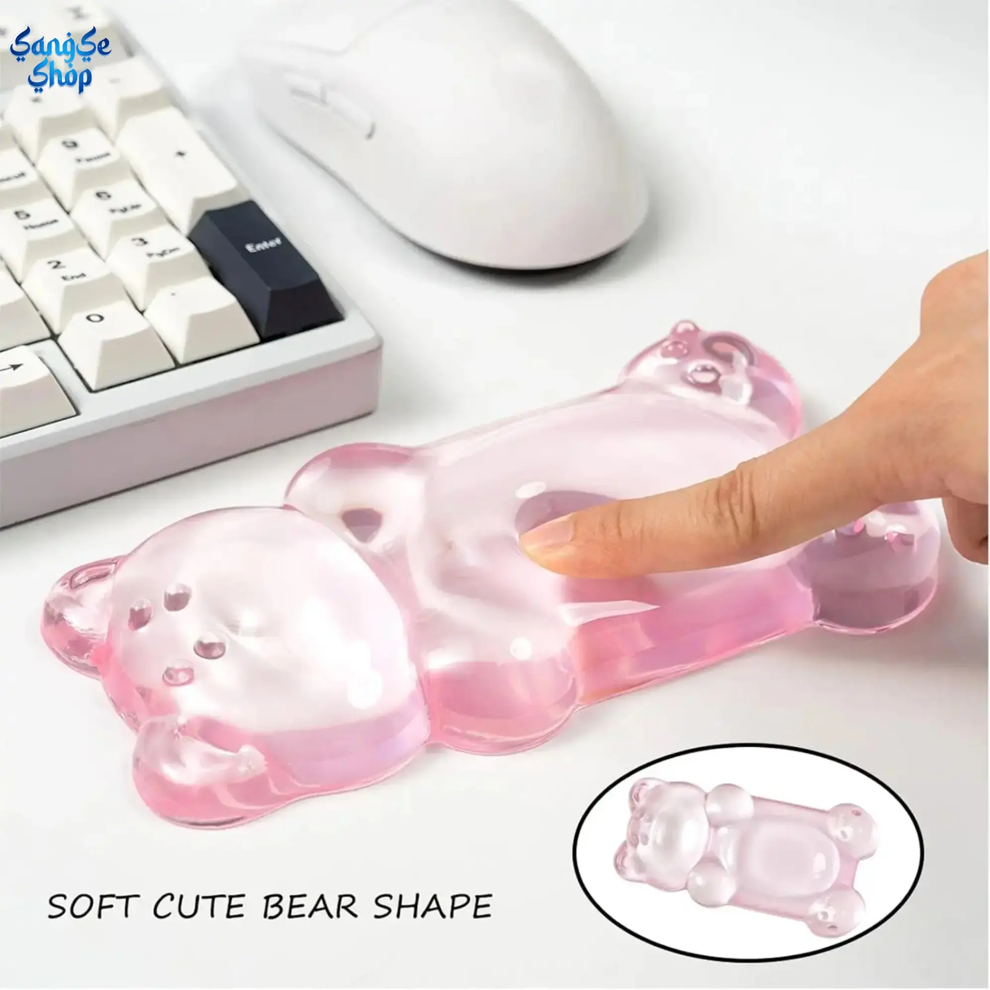 Cute Bear Silicone Gel Mouse Wrist Rest, Ergonomic Wrist Support Pad for Gaming, Typing & Computer Work, Soft Non-Slip Desk Accessory for Office, PC Setup & Home Workspace