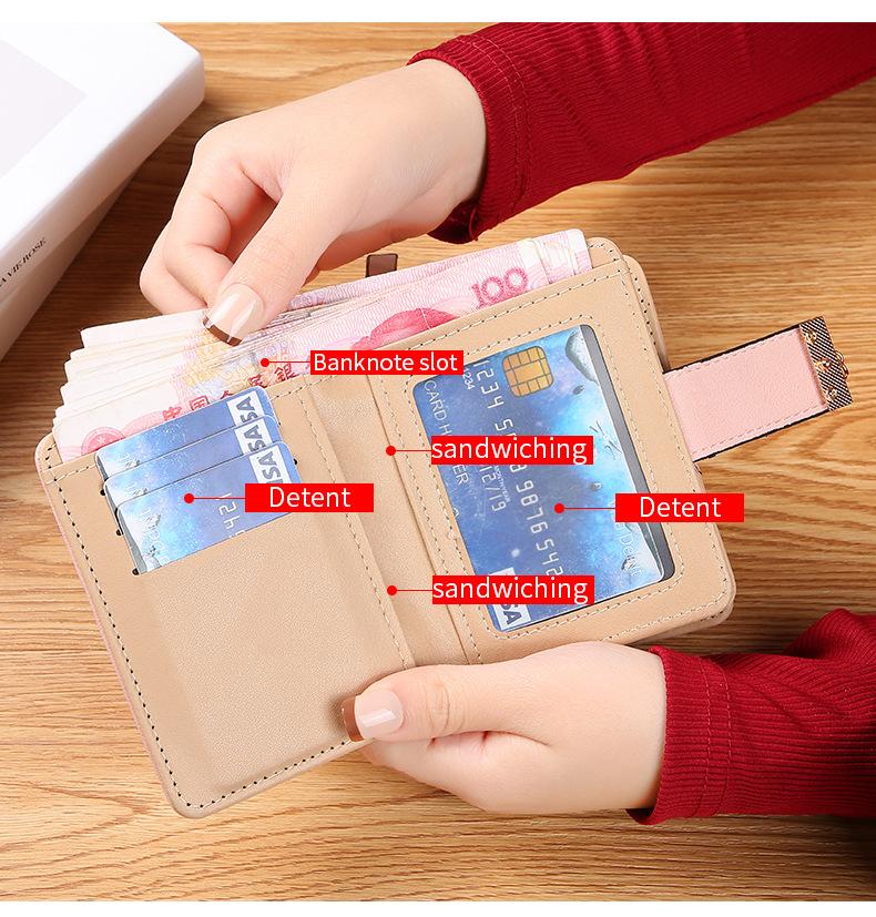 Leaf Short Wallet for Women Korean Style Hollowed Out Fashion Trend Change Zipper Card Bag PUCortical Embossed Leather Daily Matching