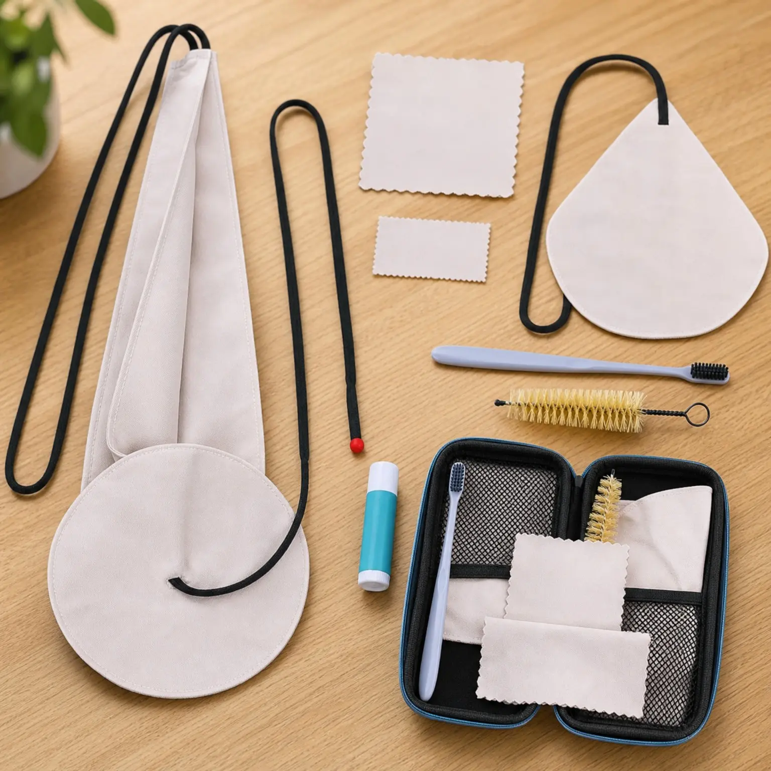 Saxophone Cleaning Kit with Case for Alto Tenor Clarinet Flute and Other Wind & Woodwind Instruments Including 4pcs Sax Cleaning Cloth, Mouthpiece Brush (Dark Gray)