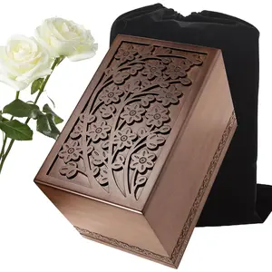 Cremation Urns for Human Ashes, Wooden Tree of Life Decorative Urn Box Casket for Adult Male Female Child, Burial Memorial Urn for Ashes Holds Up to 250 IBS