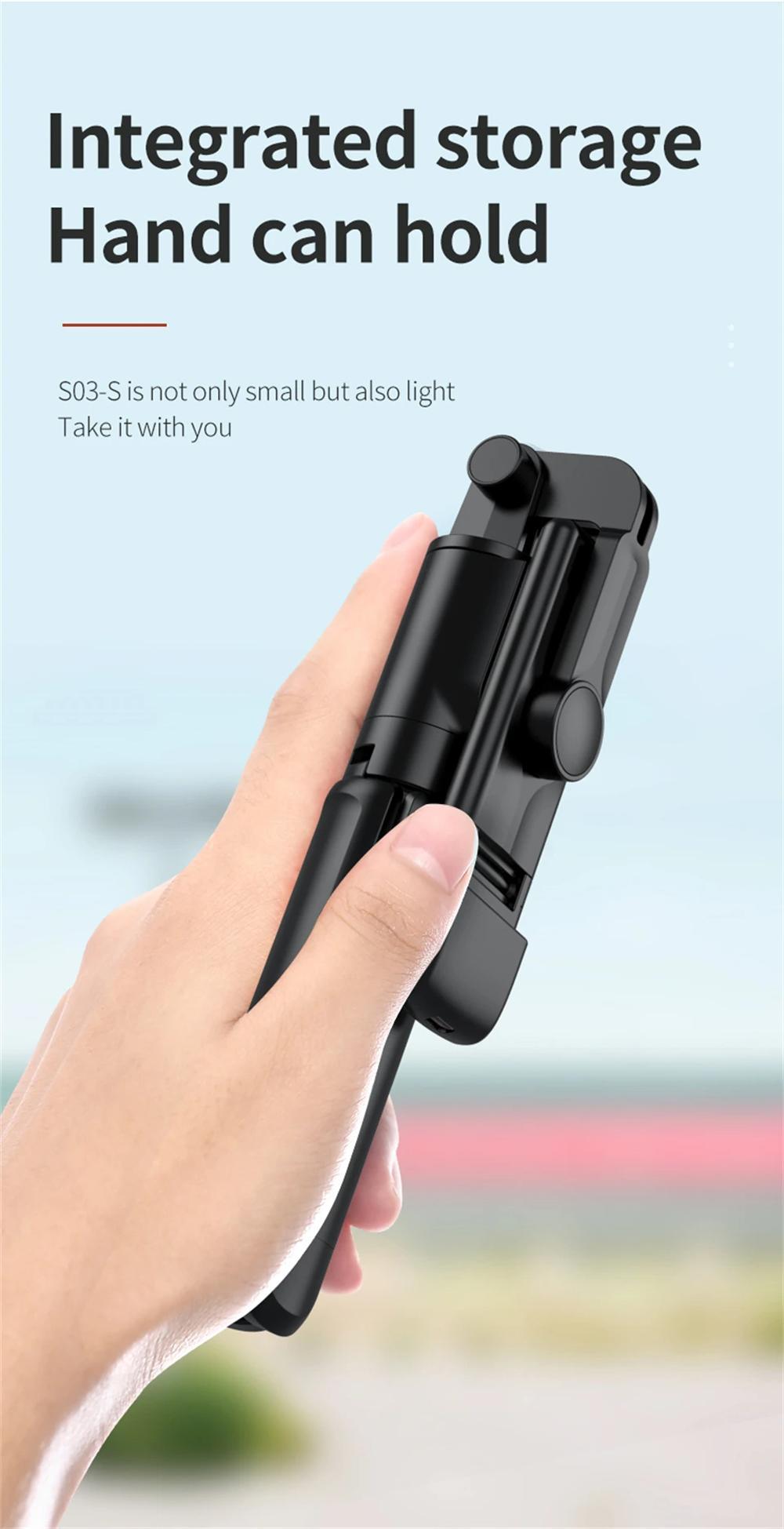 3In1 Bluetooth Wireless Selfie Tripod With Fill Light Shutter Remote Control Portable Foldable Monopod