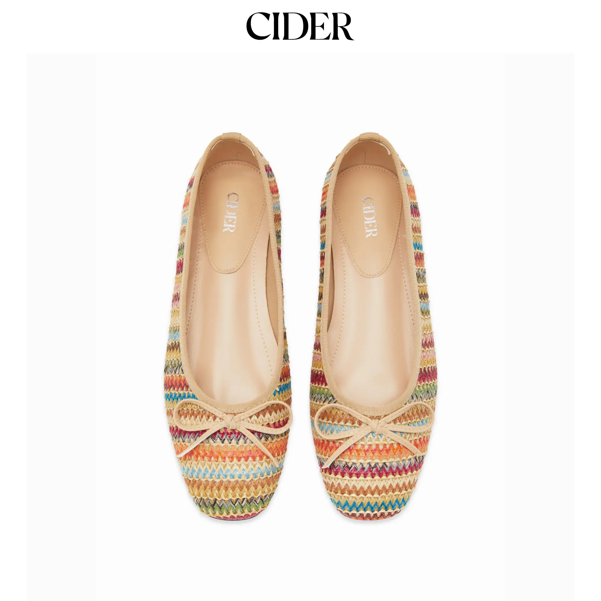 Cider KNITTED BOWKNOT DECOR MARY JANE FLATS SohoChic
