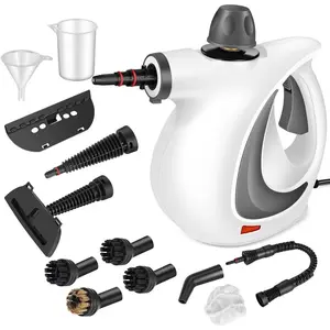 Handheld Pressurized Steam Cleaner with 12 pcs Accessories, Steamer for Cleaning, Steam Cleaner for Home Use, Steamer for Cleaning Car, Furniture, Floor, Upholstery, Grout and Tile, Deep Gray