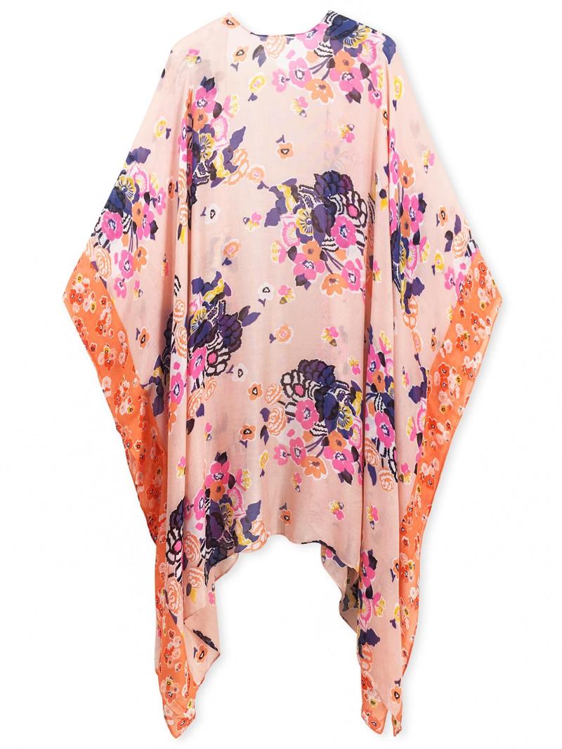 Women's Floral Print Kimono, Casual Open Front Cover Ups Outerwear for Beach Vacation, Ladies Clothes for All Seasons, Clothing, Womenswear