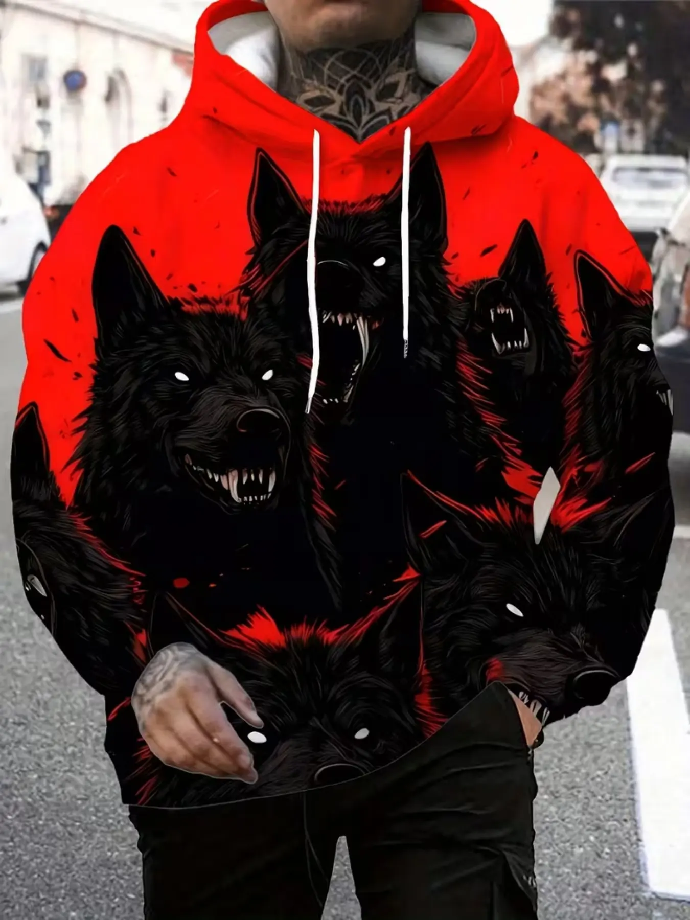 High-Quality Men's Hoodie, Stretch Knit Fabric, Adjustable Hood, Casual Fit, All Seasons, Soft Texture, Urban Style, Essential Sweatshirt