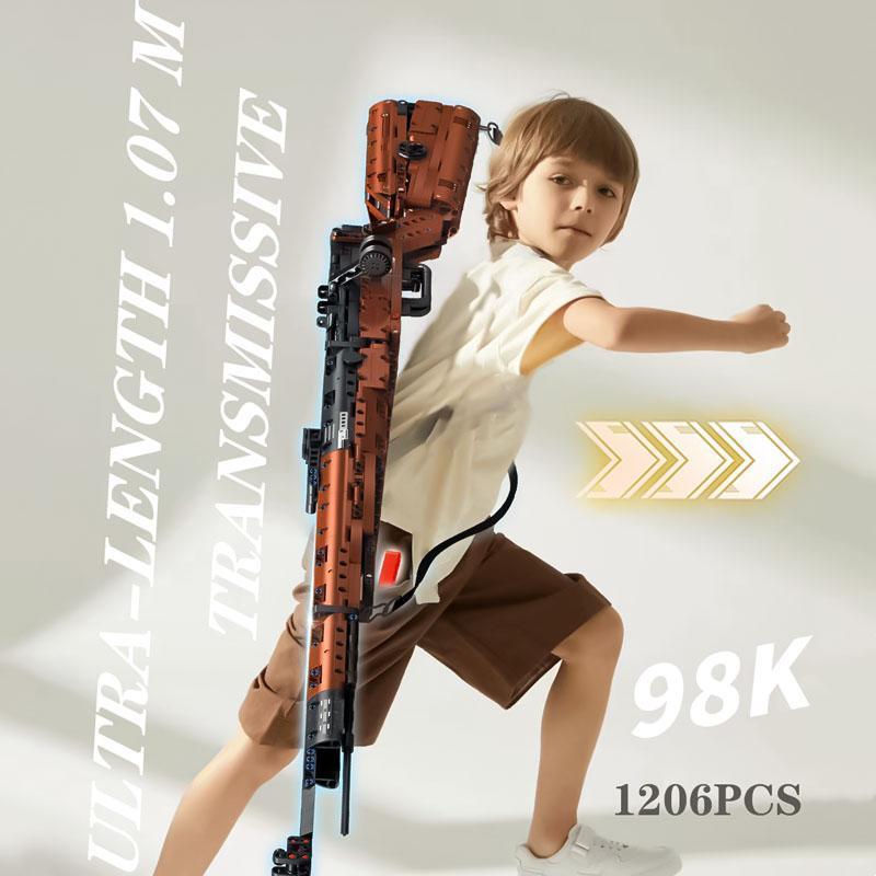 Building blocks toy gun can fire bullets 98k weapons AWM kids assembled pistol boys CS shooting game enthusiasts gift AK47 MP5