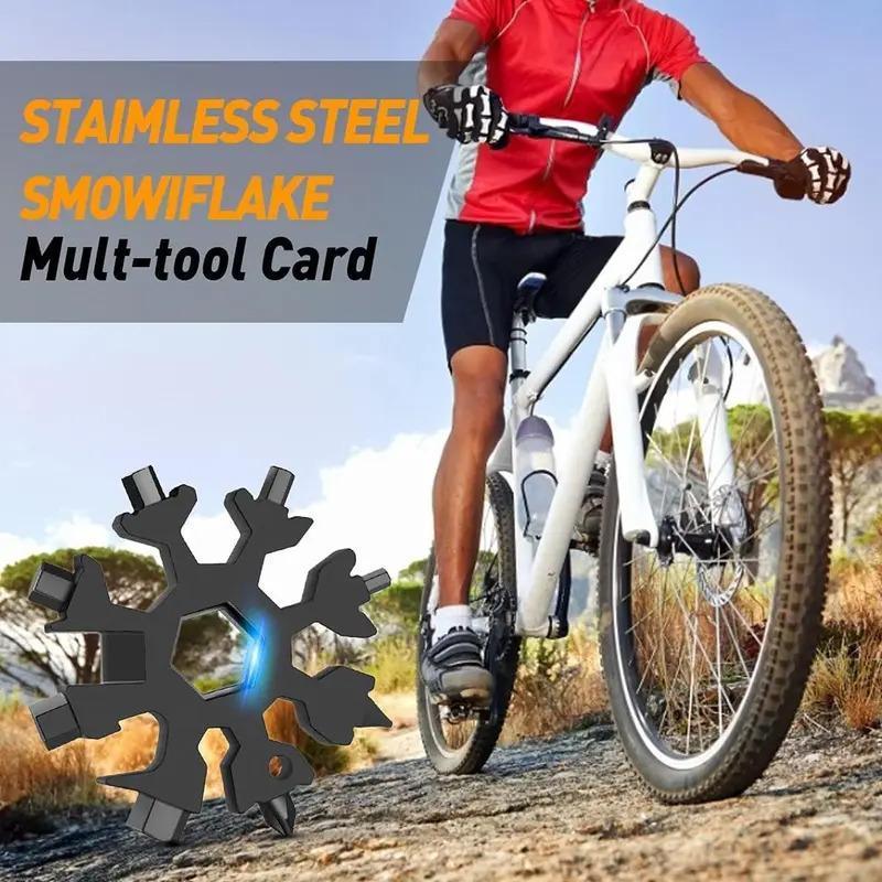 Viral 18-in-1 Snowflake Multi-tool  Stainless Steel Portable Wrench |   All-in-One Screwdriver & Bottle Opener |   Must-Have Survival Gadget Keychains