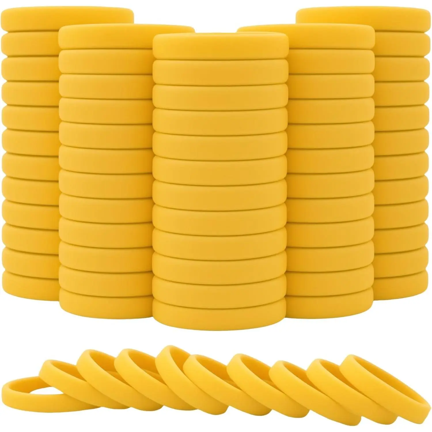 60 count Wholesale Rubber Bracelets Solid Color  Wristbands Blank Stretch  Wristbands Colorful Rubber Bracelets for Women Men Gifts