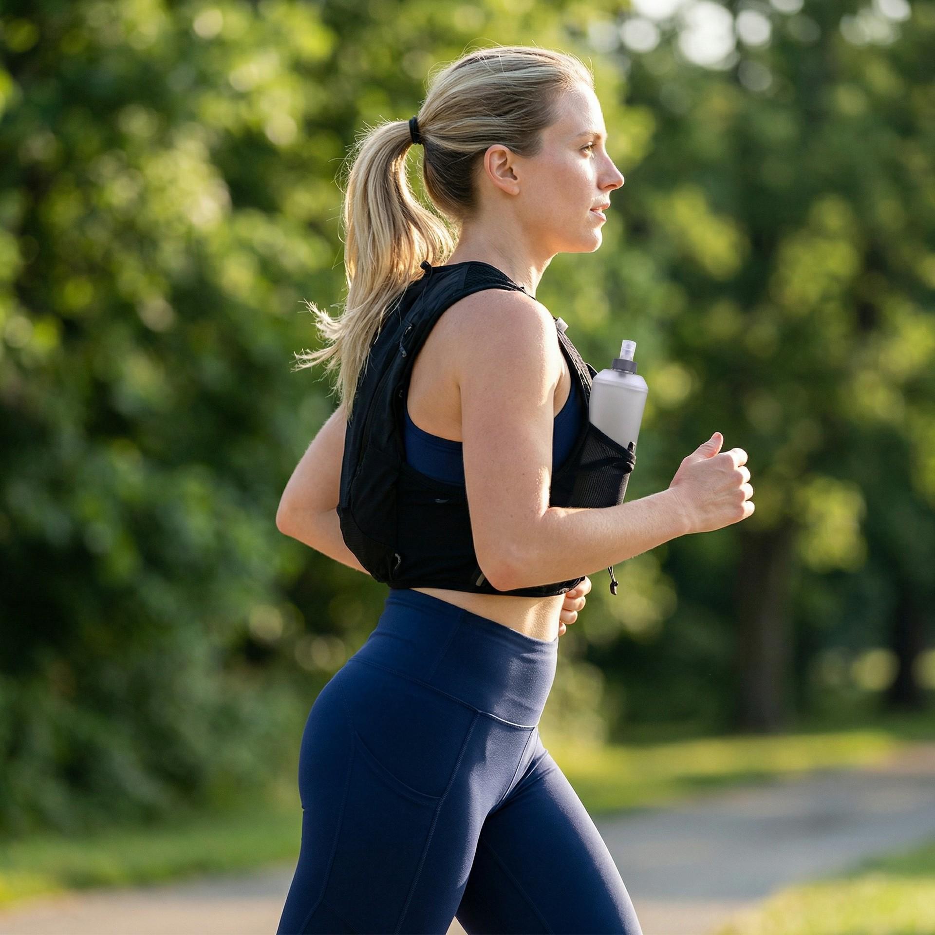 Eco-friendly, non-toxic, foldable soft water bottle for outdoor cycling and running, silicone rotating TPU squeeze-type portable sports water bottle