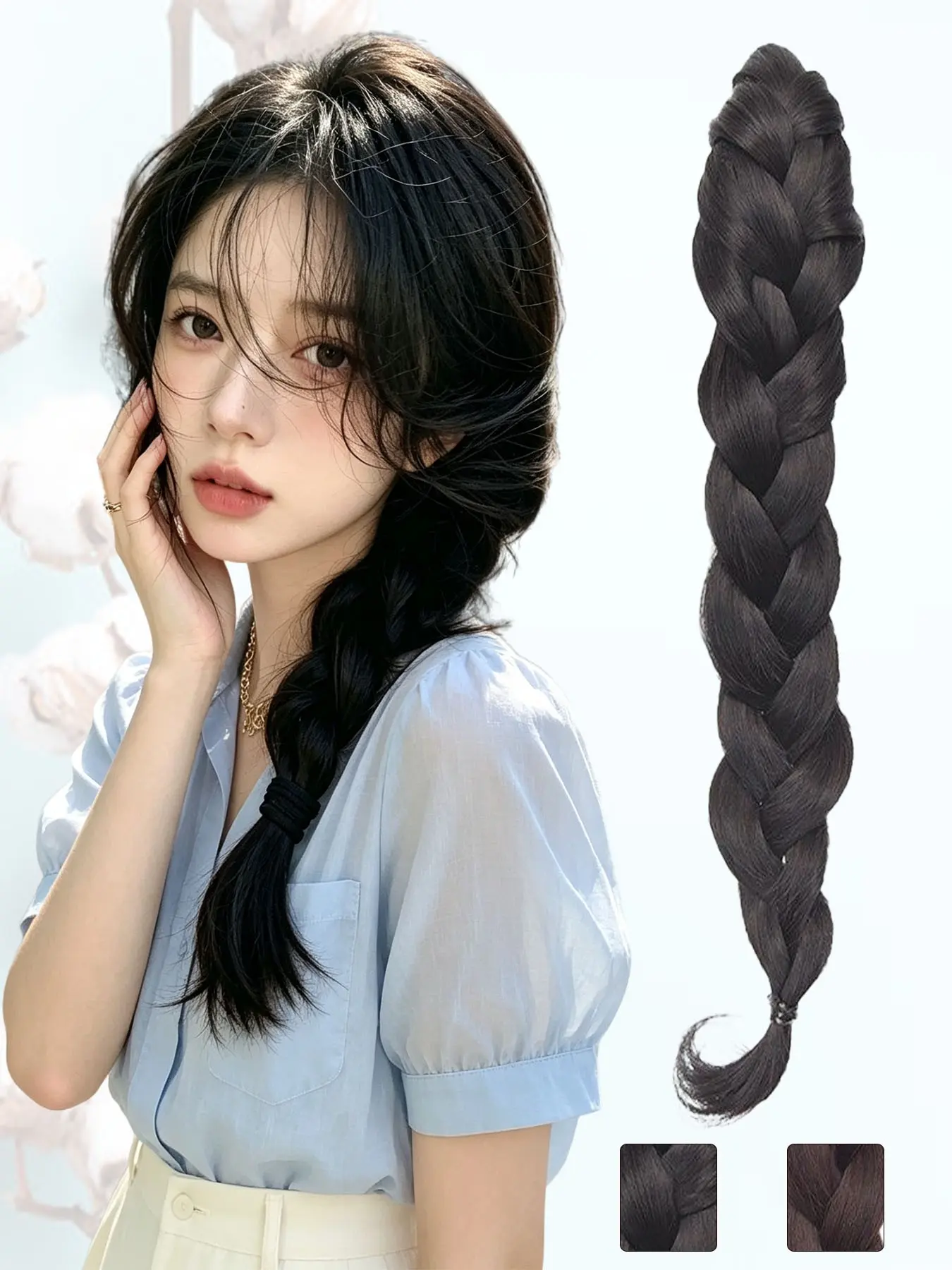 12" Braided Claw Clip Ponytail Extension: Natural Soft Synthetic Twist Hairpiece, Secure Easy Grip Design, Lightweight Volume for Women Daily Use & All-Day Comfort Styling