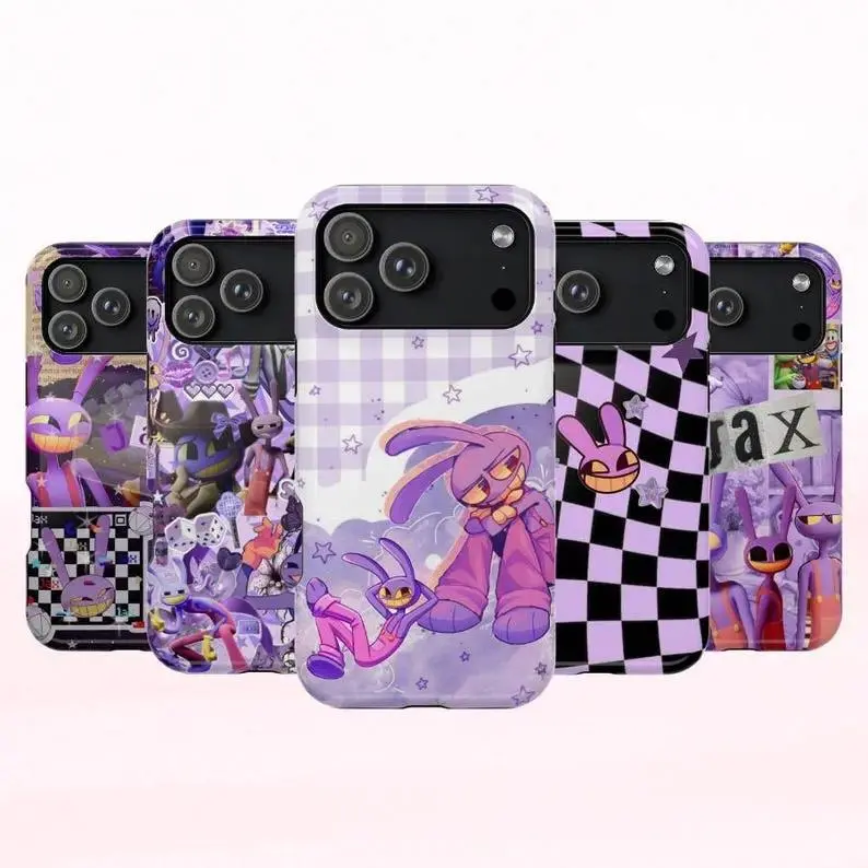 TADC The Digital Circus Jax & Caine Shock-Absorbing TPU Phone Case with UV Protection, Anime Gift for iPhone 11-17 Pro Max/Plus & Samsung Galaxy S23-25