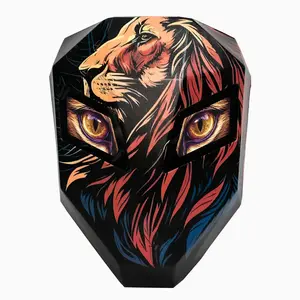 LED Biker Backpack (Lion Design), Smart Bluetooth Programmable Screen Motorbike Helmet Bag, Hard-shell Expandable 15.6" Laptop Bag, USB Charging, DIY Pixel Art, Durable Travel Backpack, Cyberpunk Motorbike Gift (No Power Bank)