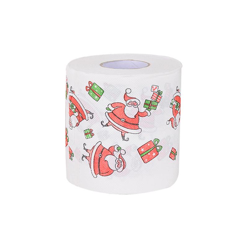 Christmas Holiday Printed Napkins Roll, Cartoon Santa Tree Gift Prints, Festive Kitchen Paper Towels, Christmas Party Supplies