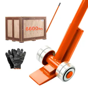 VEVOR Prylever Bar, 6600 lbs Weight Capacity, 56 Inch Carbon Steel Handle Lever Dolly, Pry Lever Bar with Wheels for Large Pallets, Heavy Items, Concrete Blocks, Heavy Duty Equipment Handling, 2 Pack