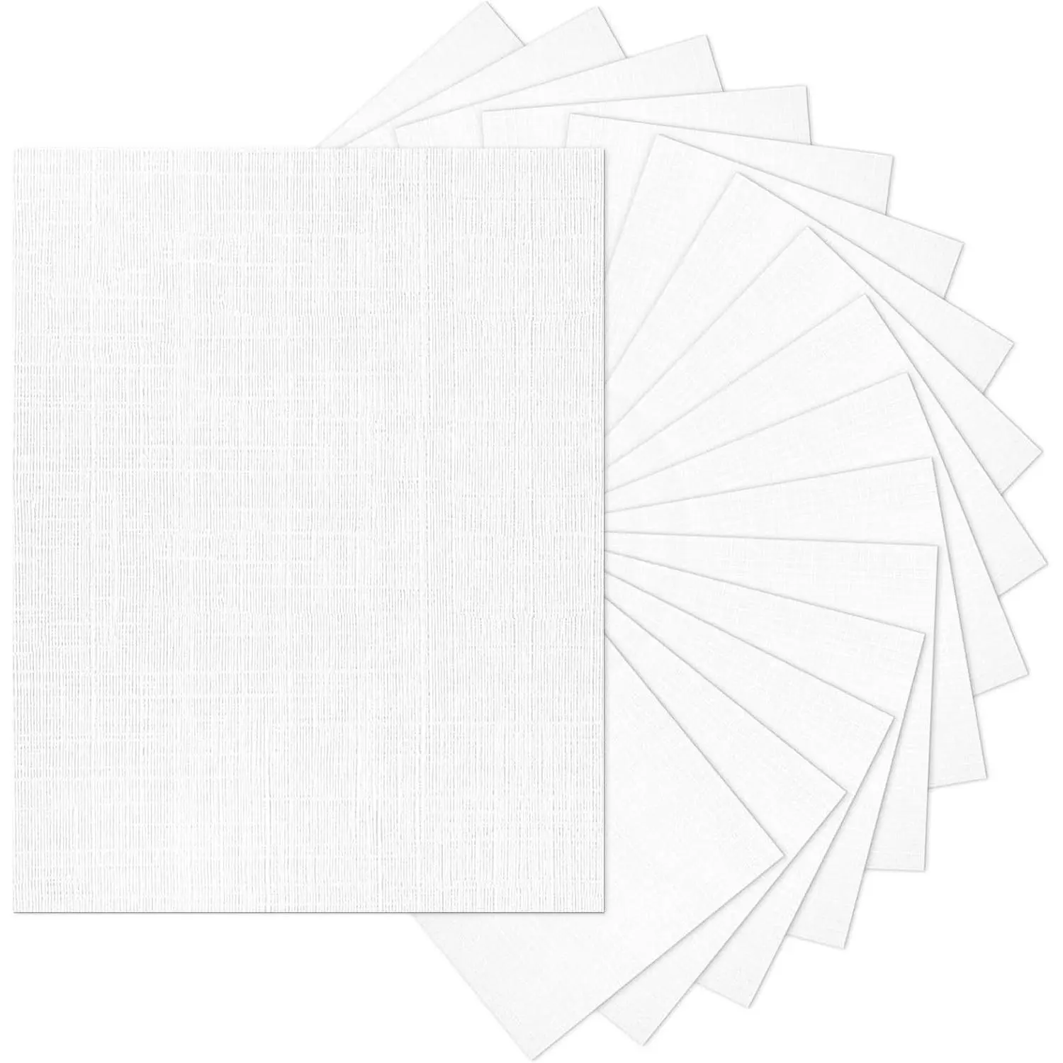 Linen Paper White Textured Cardstock 8.5 x 11 80lb | Wedding Invitation Cardstock Linen Paper for Printing Invitations, Arts & Crafts and Business Cards, 100 Pack