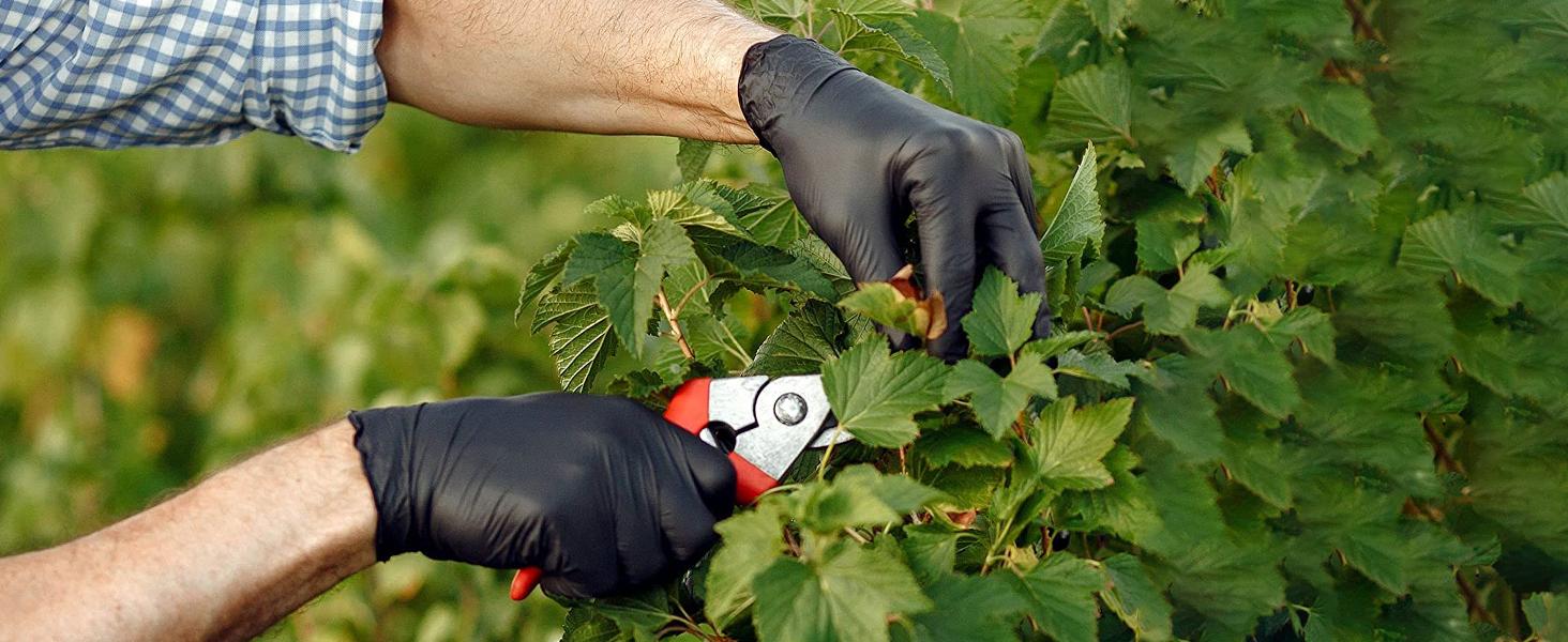 PROMEDIX P Heavy Duty Nitrile Gloves 6mil 100 Count Black Disposable Latex Free Powder Free Reusable Pet Hair Remover Gloves for Industrial Auto Repair Food Processing Gardening Salon - Cleaning