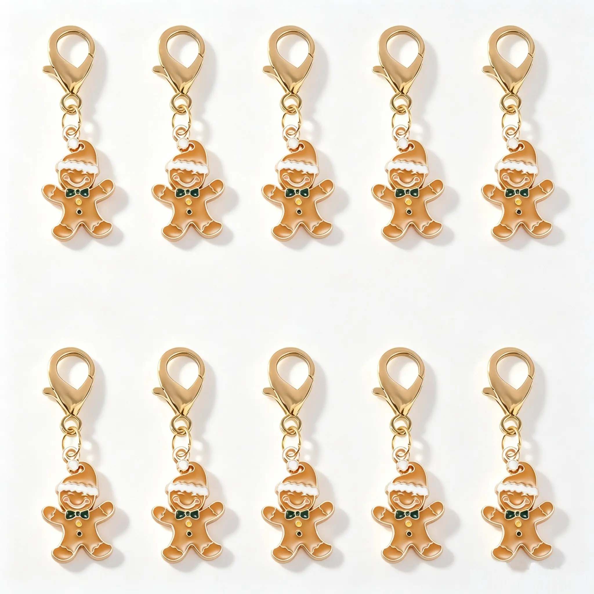 10/20pcs Christmas Series Gingerbread for Man Keychain Pendant Bag Accessory Gift, Christmas Decorative Hanging Keychain