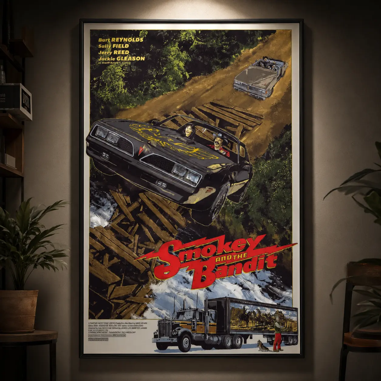Smokey and the Bandit Classic Movie Style Poster, Vintage Film Wall Art, Retro Cinema Artwork, Home Decor Print, Living Room Bedroom Decoration, Movie Inspired Poster Gift for Film Fans