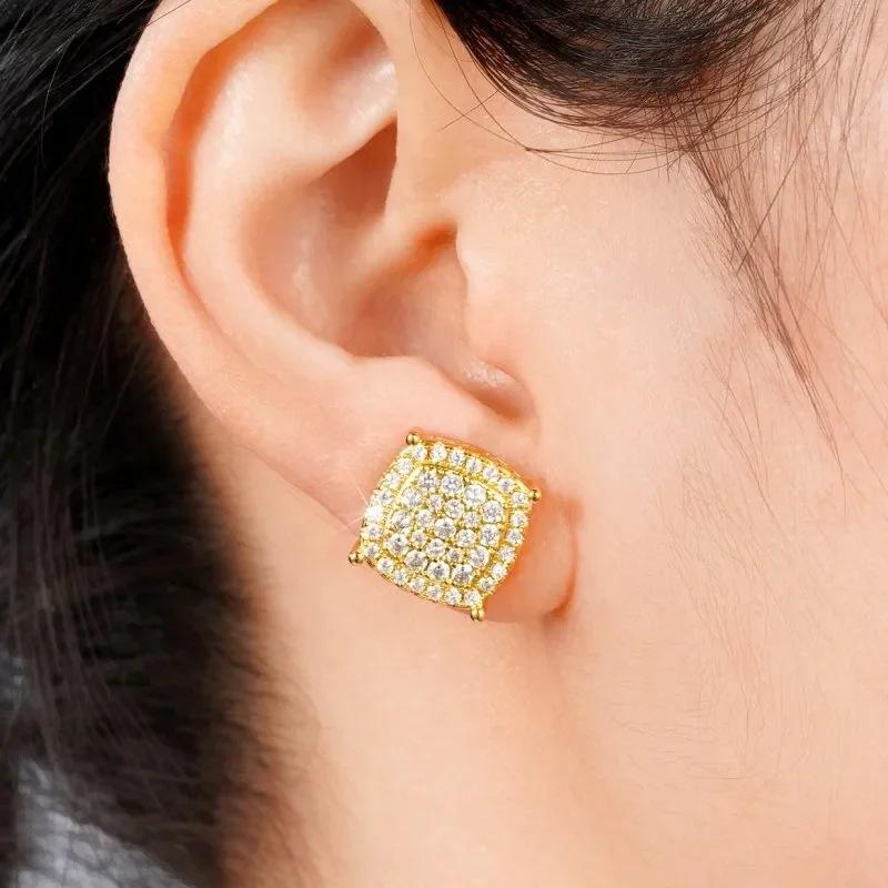 Super shiny geometric earrings, unisex, exquisite and versatile