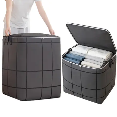 2-Pack Large-Capacity with Zipper, Foldable Packing Bags for Travel and Moving, Wardrobe Organizer for Clothing and Quilts, Storage for Clothes