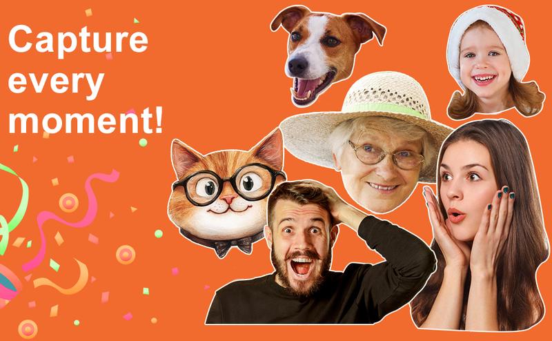 Graduation Custom Cutout Big Head on a Stick, Fun Face Cardboard Cutouts,Real Life Size, Personalized Fat Heads, 6 to 18", Party Décor, Birthday, Upload Your Photo, 1 PC, Black