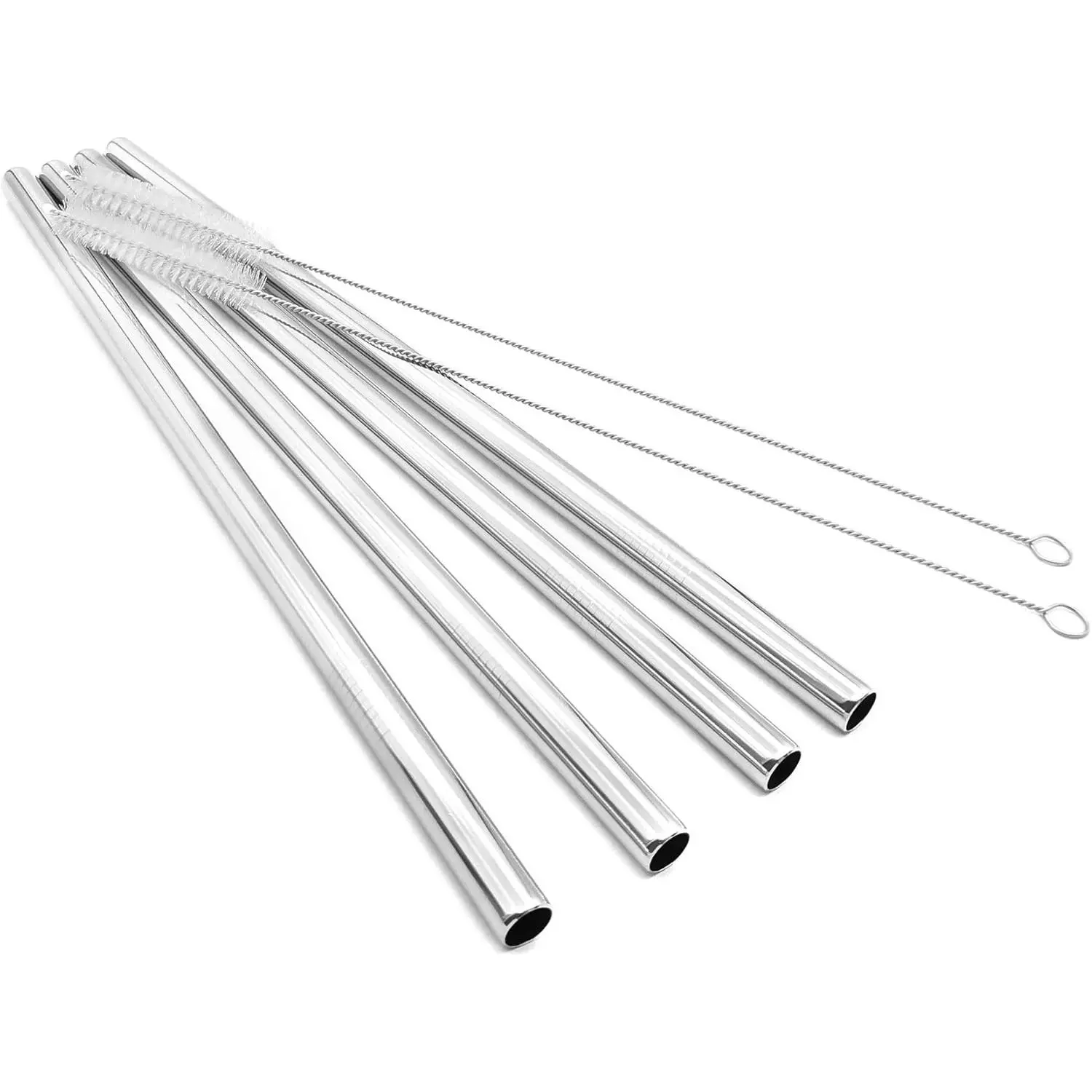 Super Big Drinking Straws Set 12" Extra Long 1/2" Extra Wide  304 -Grade 18/8 Stainless Steel for Frozen Drinks Boba Bubble  Smoothies and Shakes - Set of 4 with 2 Cleaning Brushes
