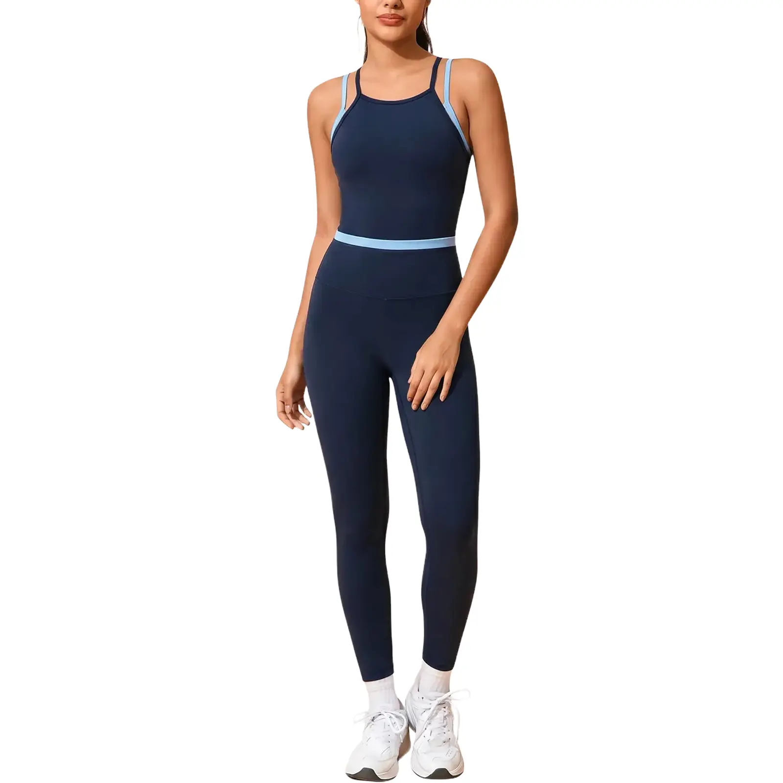 Womens 2 Piece Workout Sets Padded Camisole Tank Tops High Waisted Leggings Gym Yoga Matching Set