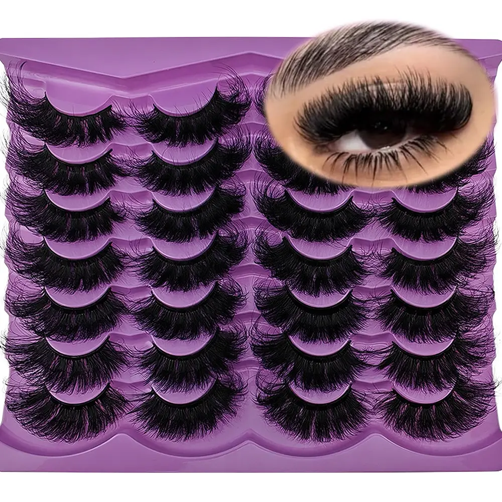 14 Pairs Super Fluffy Cat Eye False Lashes, Dramatic Dense Fake Eyelashes, Ultra Voluminous Mascara Effect, Perfect for Bold Looks, Volumized False Eyelashes