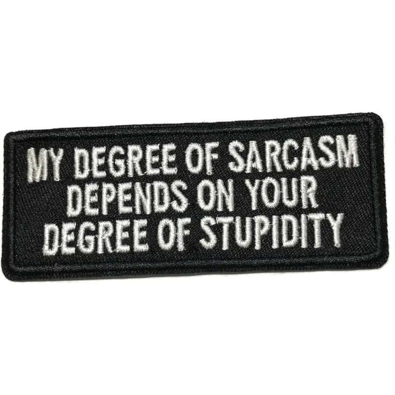 3Pcs "My Degree of Sarcasm" Funny Iron On Patches | Sarcastic Quote Embroidered Sew On Badge for Jackets Backpacks DIY Clothing