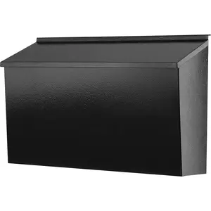 Wall-Mount Mailbox for House, Large Capacity Mail Box, Galvanized Steel Rust-Proof Metal Post Box, Mailboxes for Outside,15.7"x9.9"x4.9" Black