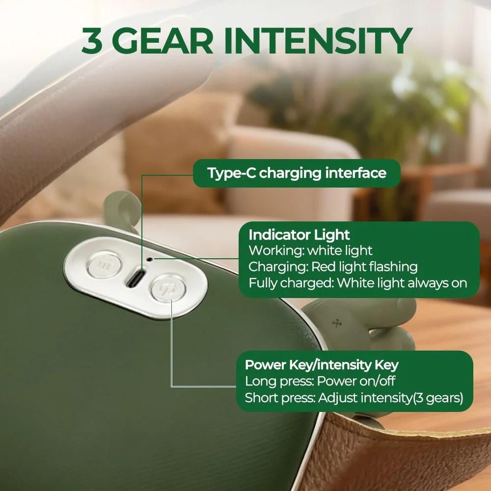 NEW Neck and shoulder massager, simulating human hand green color, wireless electric finger pressure 4D kneading massage