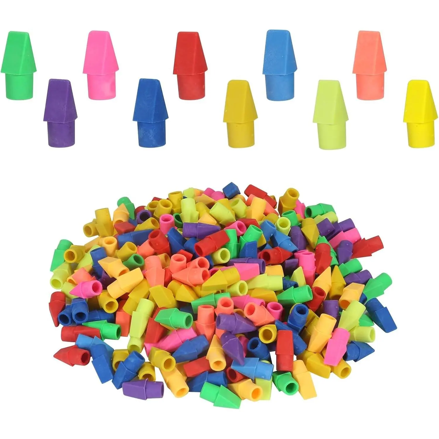 300 Pack Pencil Top Erasers Bulk 10 Colors and Cap Erasers for Pencils | Eraser Caps, Pencil Erasers Toppers & Eraser Tops Deliver Precise Erasing, Must-Have Classroom Learning Supplies