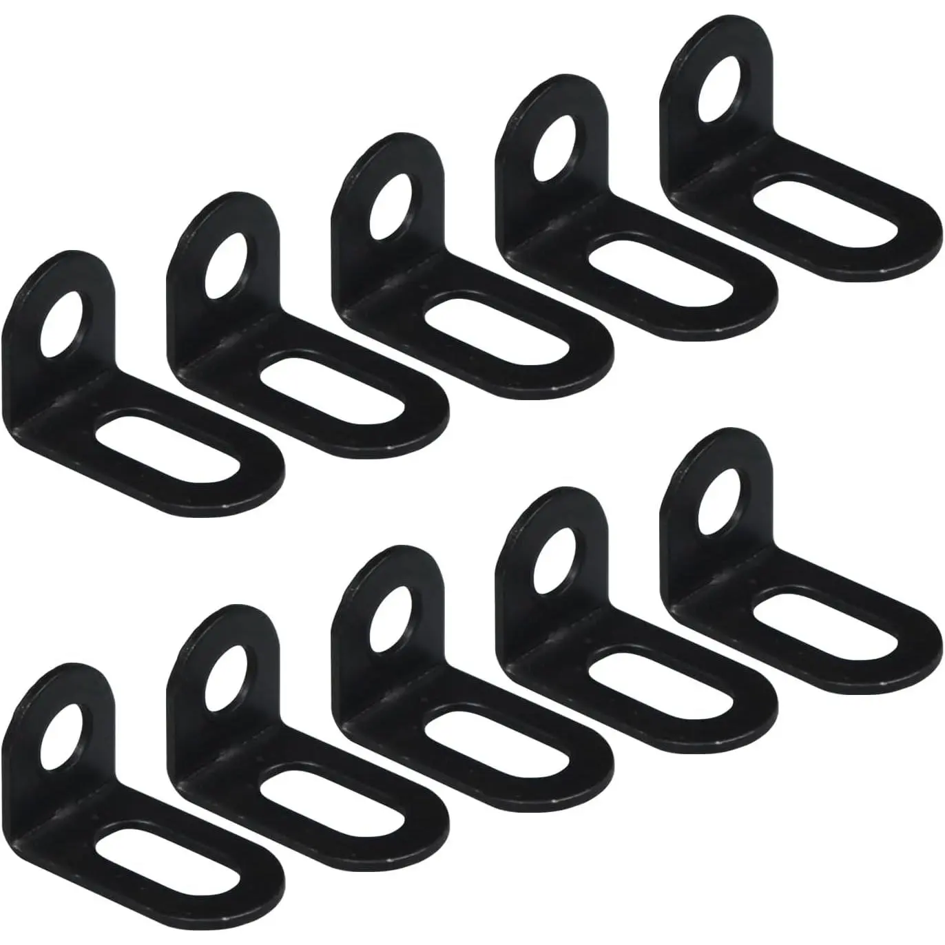 10 count L Brackets - 18x20x31mm/0.7"x0.8"x1.2" Stainless Steel Corner Braces for Furniture, Shelves, and  (0.7in (18mm)-Black, 10)