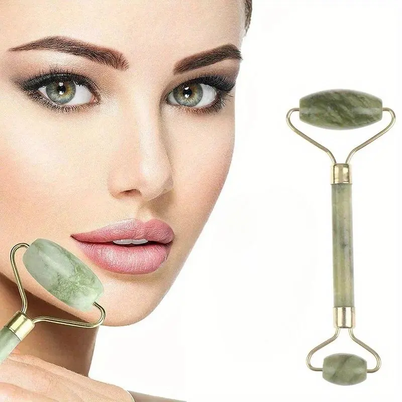 Natural Rose Jade Roller Face Massage Gua Sha Board Jade Massager Body Facial Eye Scraping Acupuncture Face Lift