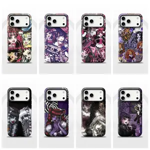 American Cartoon Monster High Collage Poster Dark Sweet Girl Cool Style  Magnetic Glossy Phone  Case for IPhone 11,12,13,14,15,16,17 Pro Max Plus Air Shockproof  Cover Gift Cute Bear