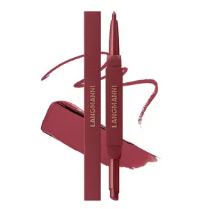 Langmanni Dual-Ended Lip Liner and Rouge Pen, Matte Finish, Long-Lasting Color, Versatile Lip Makeup Tool, Perfect for Defined Lips