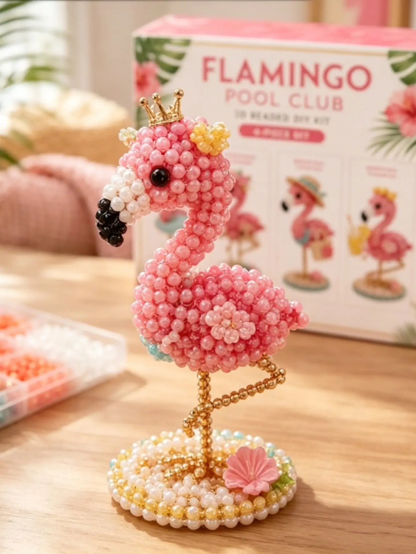 3D Mini Animal Bead Craft Kit for Adults and Teens, Colored Beads Manual Jewelry Art Set, Creative DIY Project Supplies, Beading Supplies