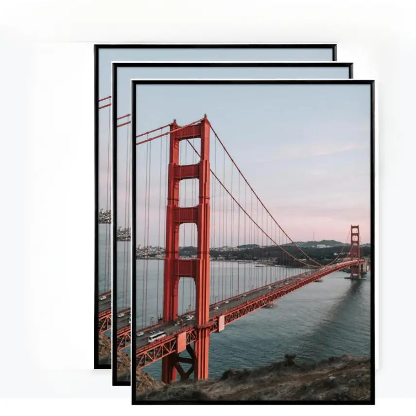 16x24 Poster Frame Black Set of 3 -Slide-In Photo Frame with Buildable Molding - Fusion Collection - Picture Frames for Wall Display -Multiple Sizes 12x16,18x24,24x36