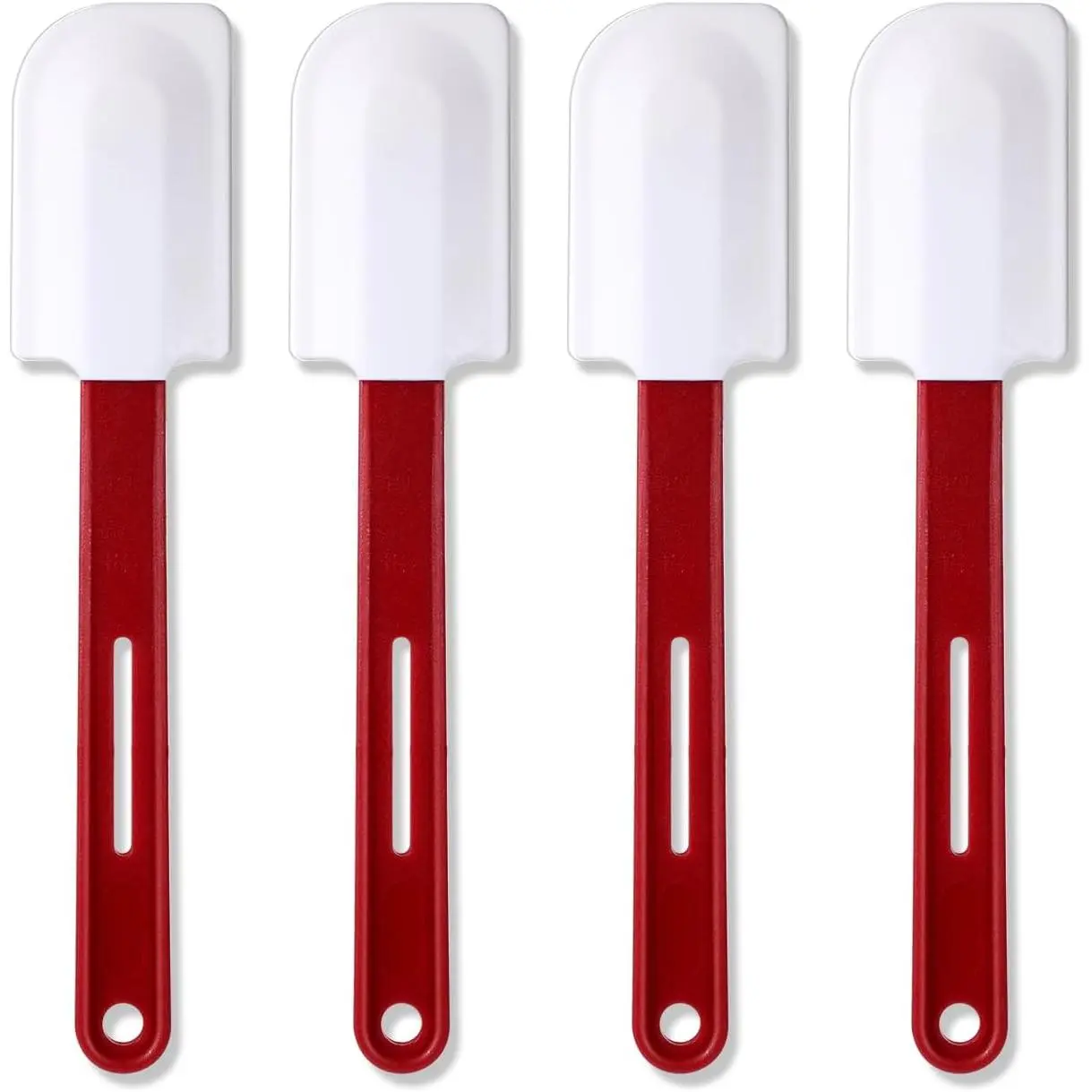 4-Count Heat Resistant Heatproof Rubber Spatulas, 10-Inch Kitchen Cooking Utensils